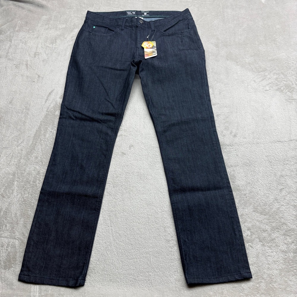 Mountain Hardwear Stretchstone Denim Jeans Womens 12 Dark Indigo UPF 50 Straight